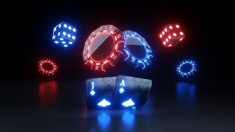 Poker card chips casino