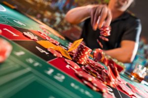 Poker player at table